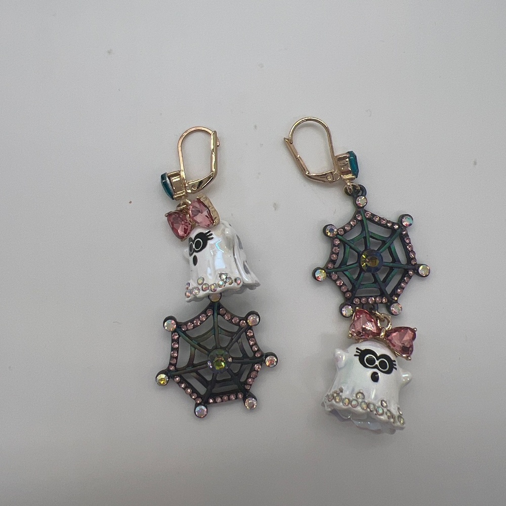 Ghost spider web earrings  Betsey Johnson